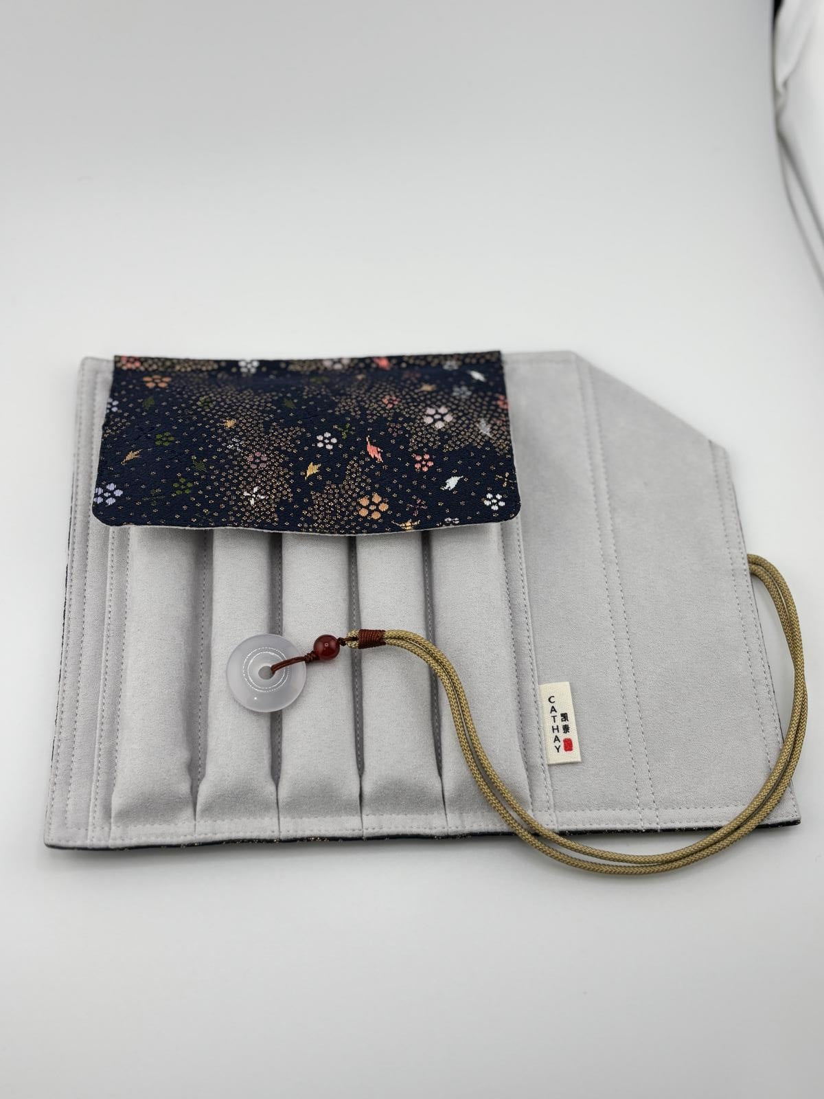 Hand-made Silk Pen Pouch - in Celestial Sea 星海