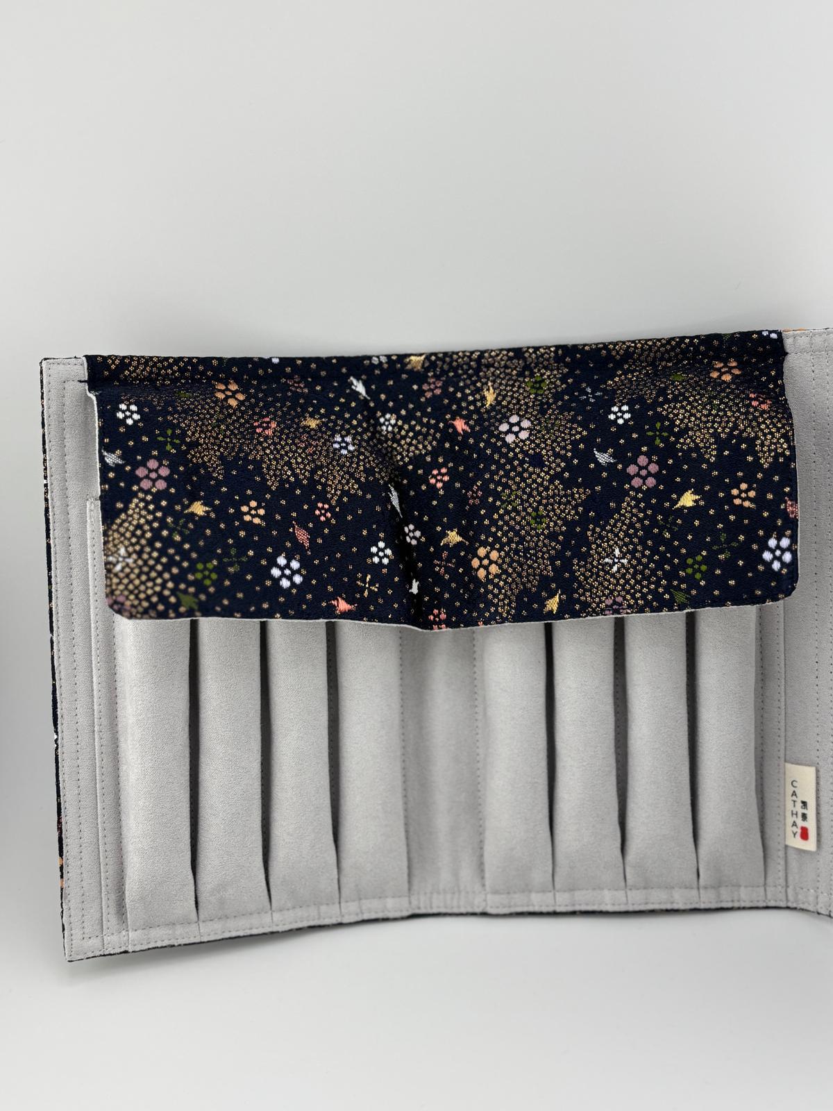 Hand-made Silk Pen Pouch - in Celestial Sea 星海