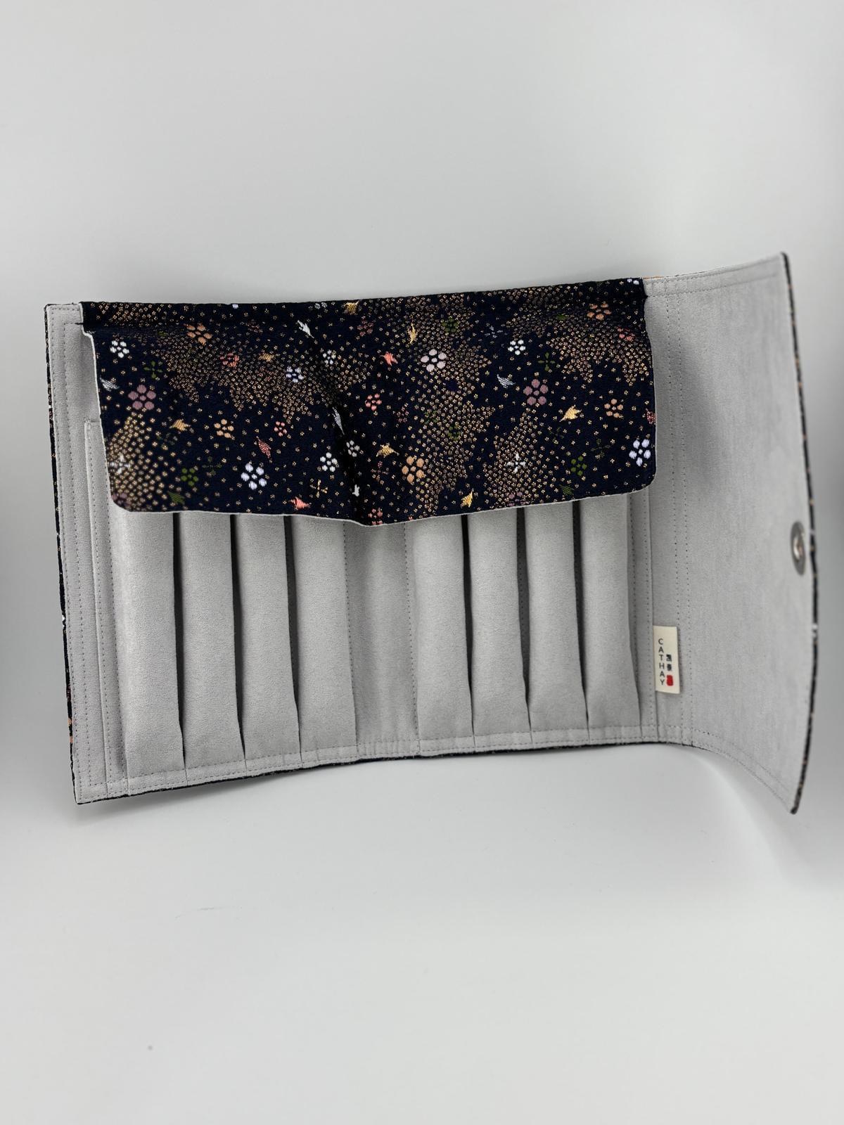 Hand-made Silk Pen Pouch - in Celestial Sea 星海