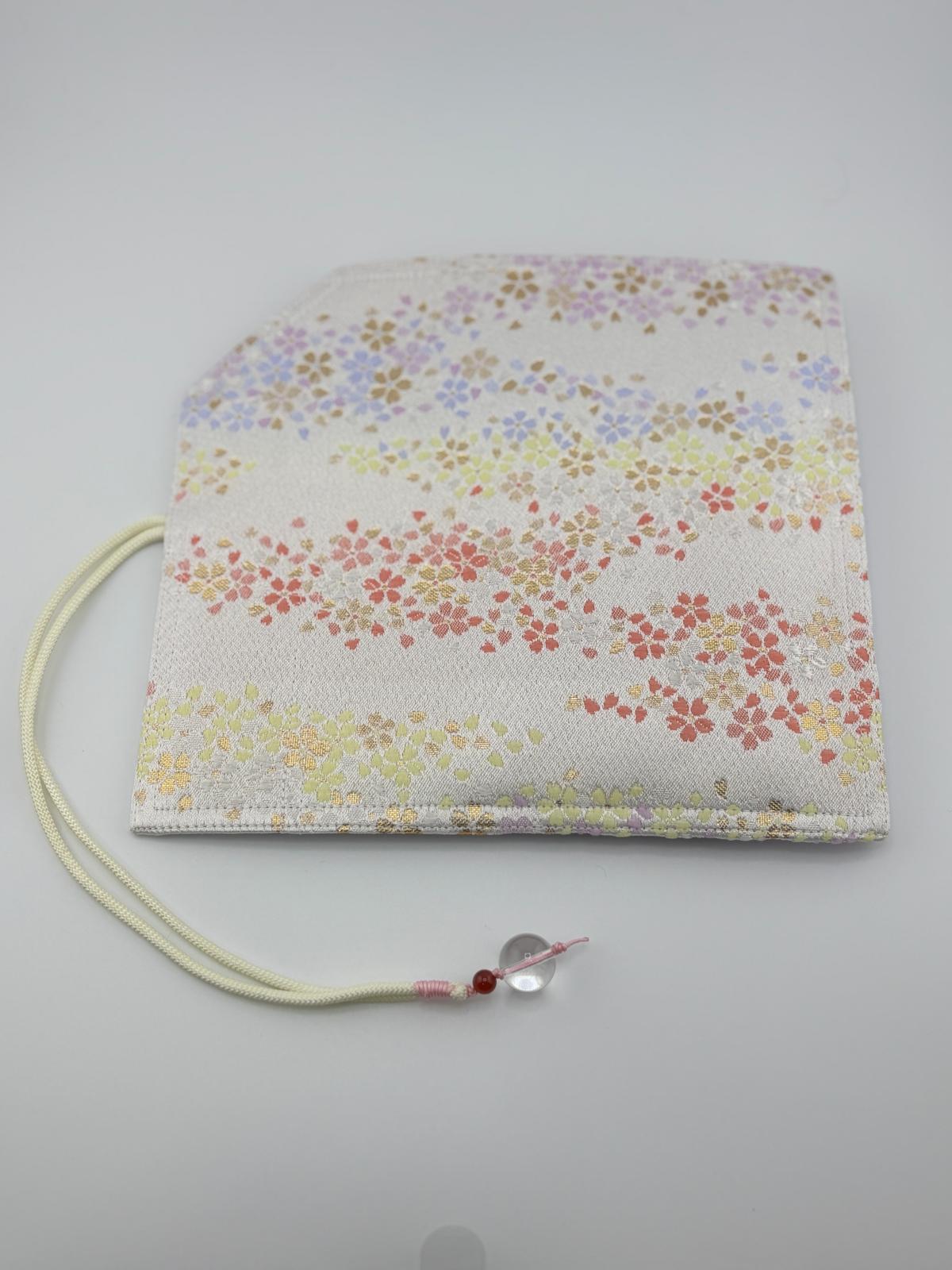Hand-made Silk Pen Pouch - in Iridescent Bloom 漸變櫻花