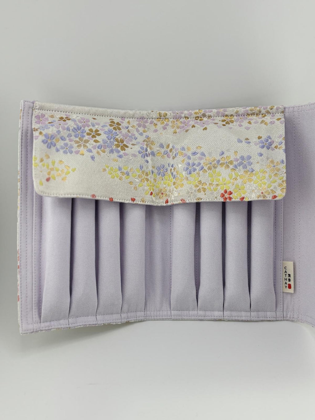 Hand-made Silk Pen Pouch - in Iridescent Bloom 漸變櫻花