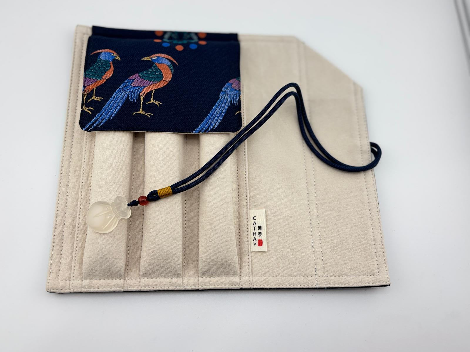 Hand-made Silk Pen Pouch - in Imperial Pheasant 翟鳥