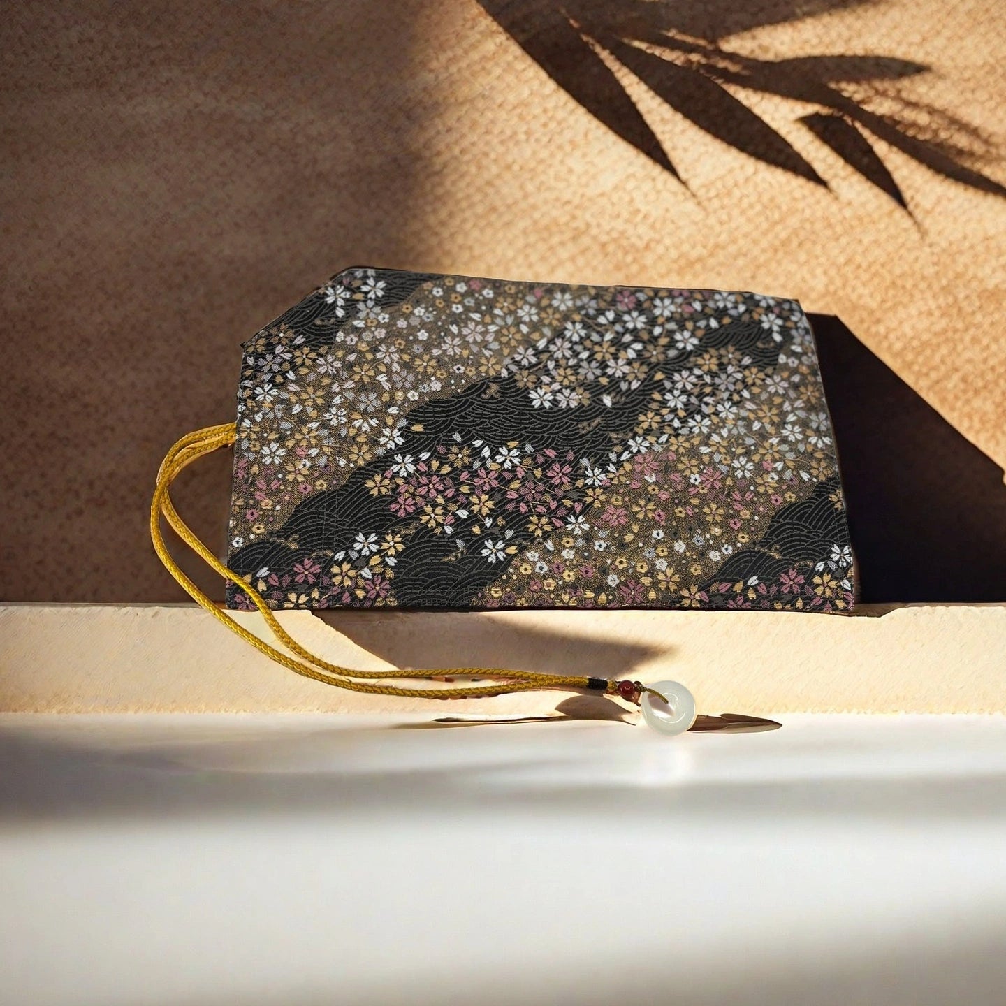 Hand-made Silk Pen Pouch - in Rippling Sakura 流水小櫻