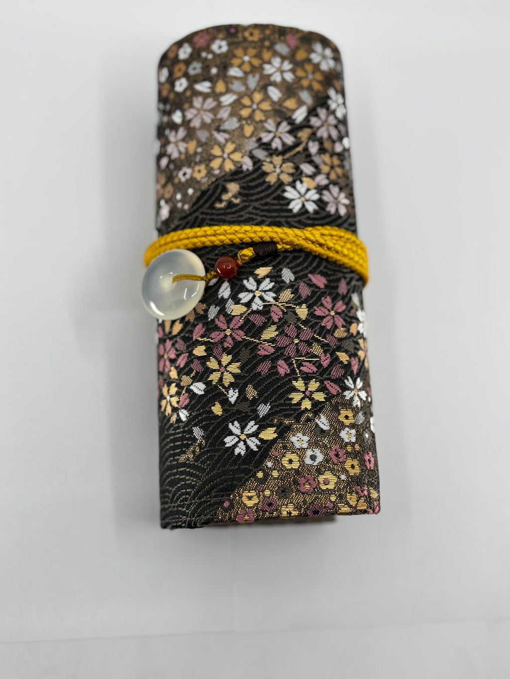 Hand-made Silk Pen Pouch - in Rippling Sakura 流水小櫻