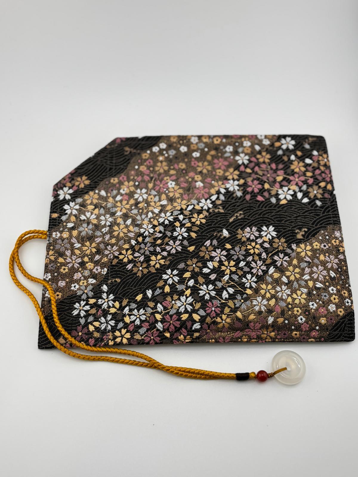 Hand-made Silk Pen Pouch - in Rippling Sakura 流水小櫻