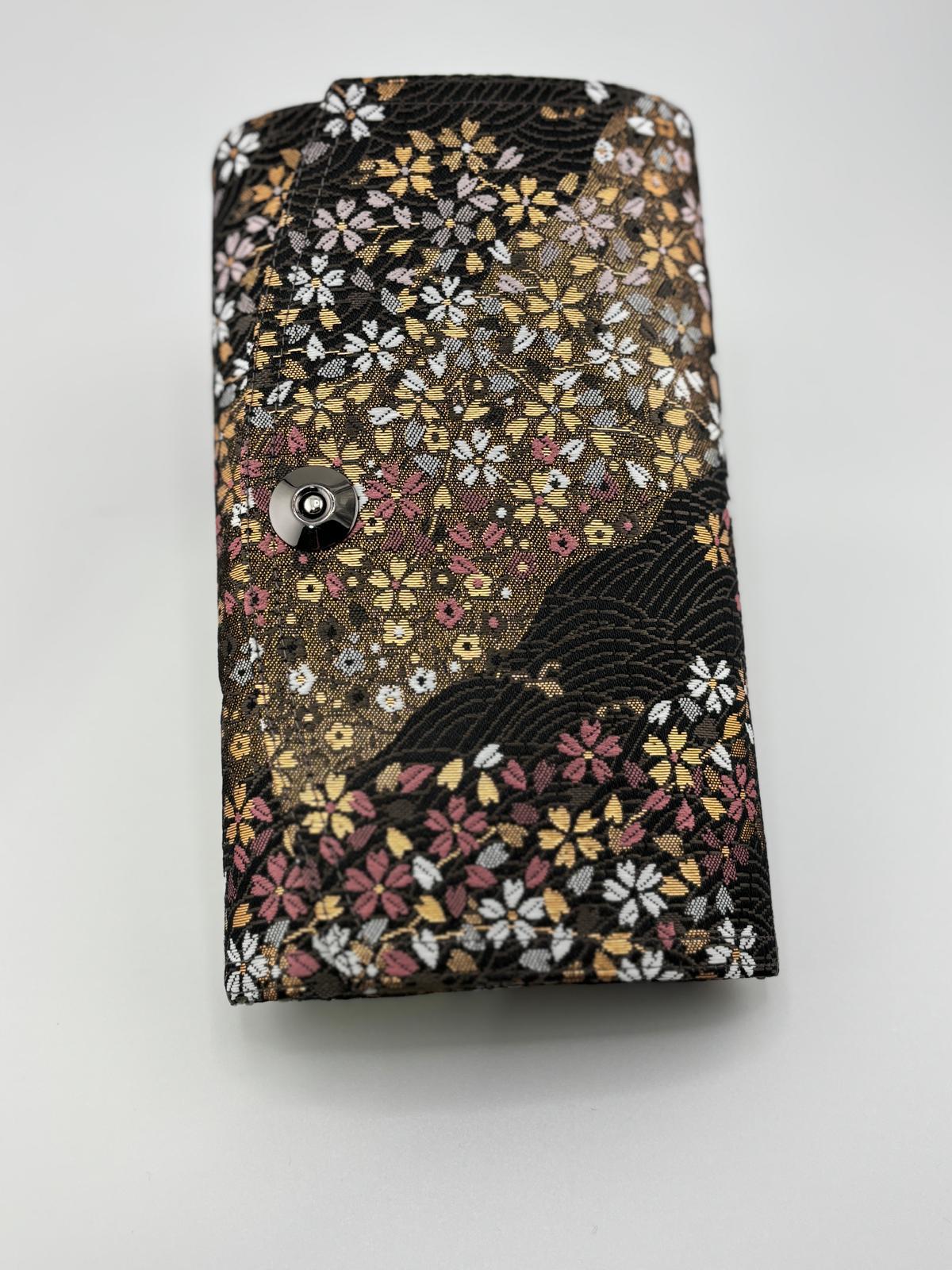 Hand-made Silk Pen Pouch - in Rippling Sakura 流水小櫻