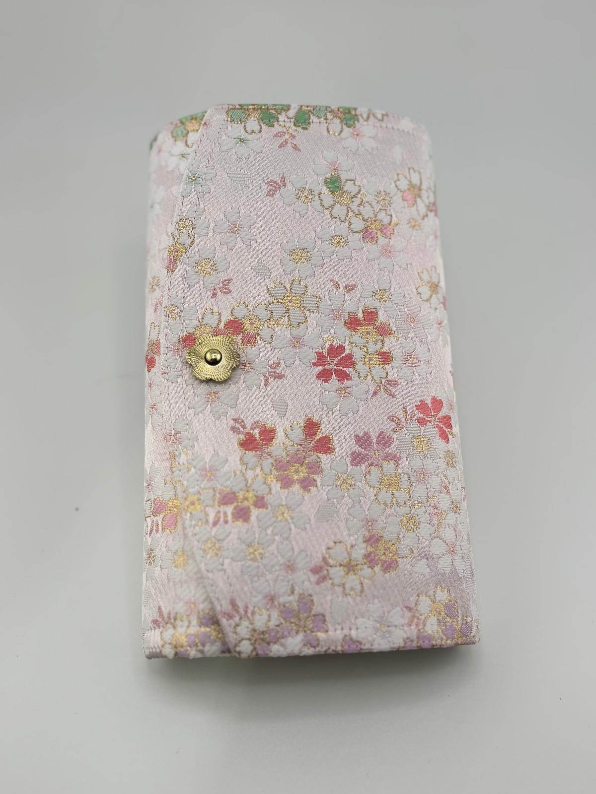 Hand-made Silk Pen Pouch - in Snowlit Bloom 彩櫻若雪