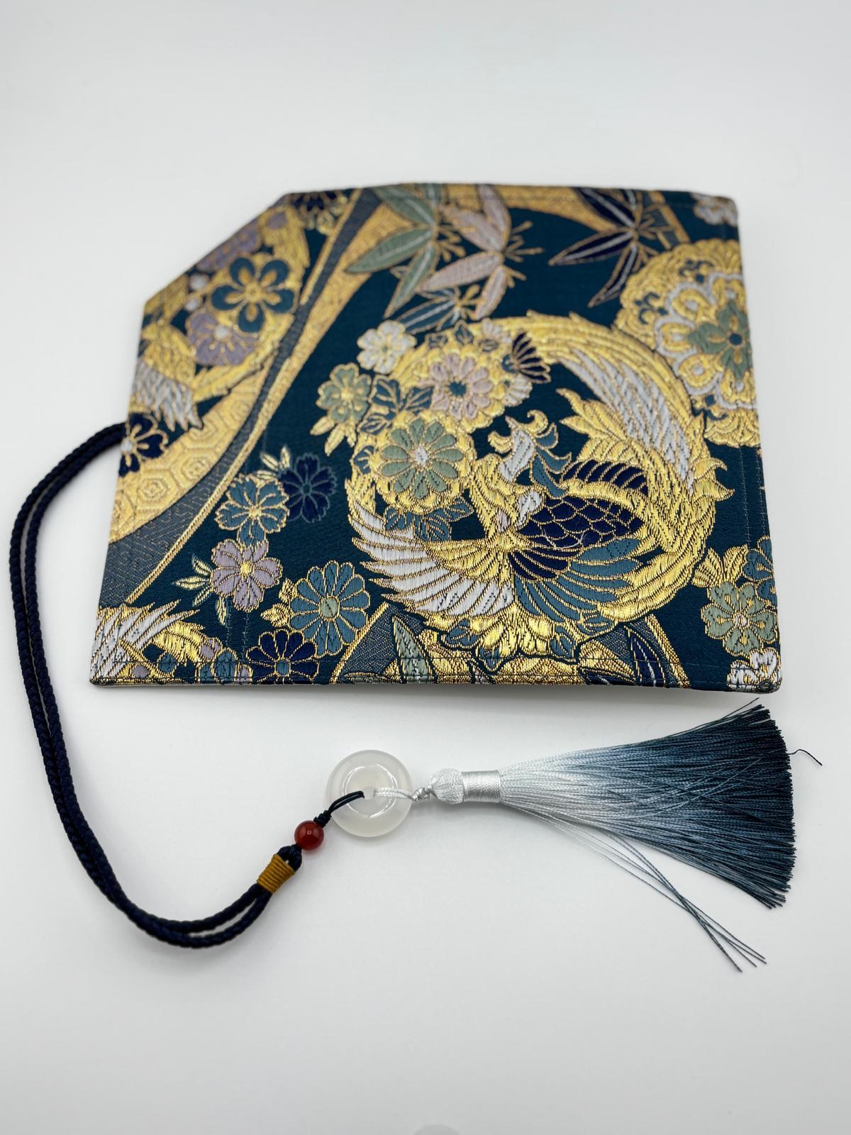 Hand-made Silk Pen Pouch - in Sunborn Phoenix 丹鳳朝陽