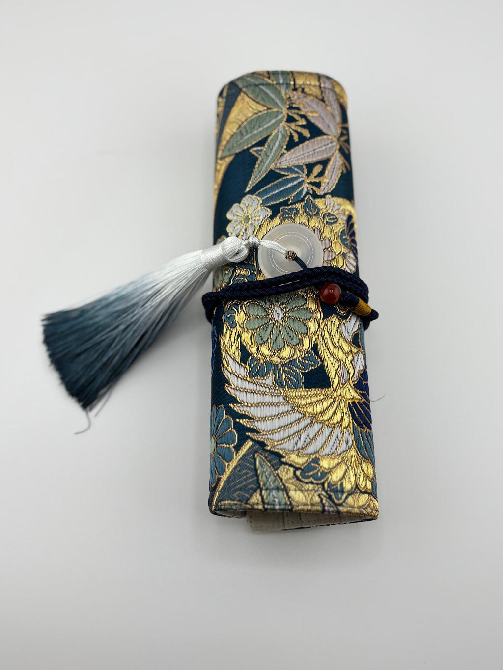 Hand-made Silk Pen Pouch - in Sunborn Phoenix 丹鳳朝陽