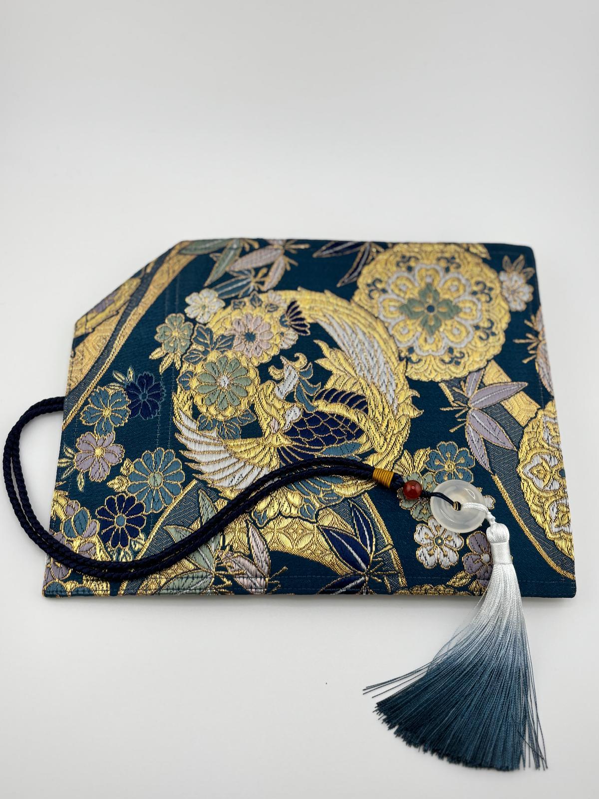 Hand-made Silk Pen Pouch - in Sunborn Phoenix 丹鳳朝陽