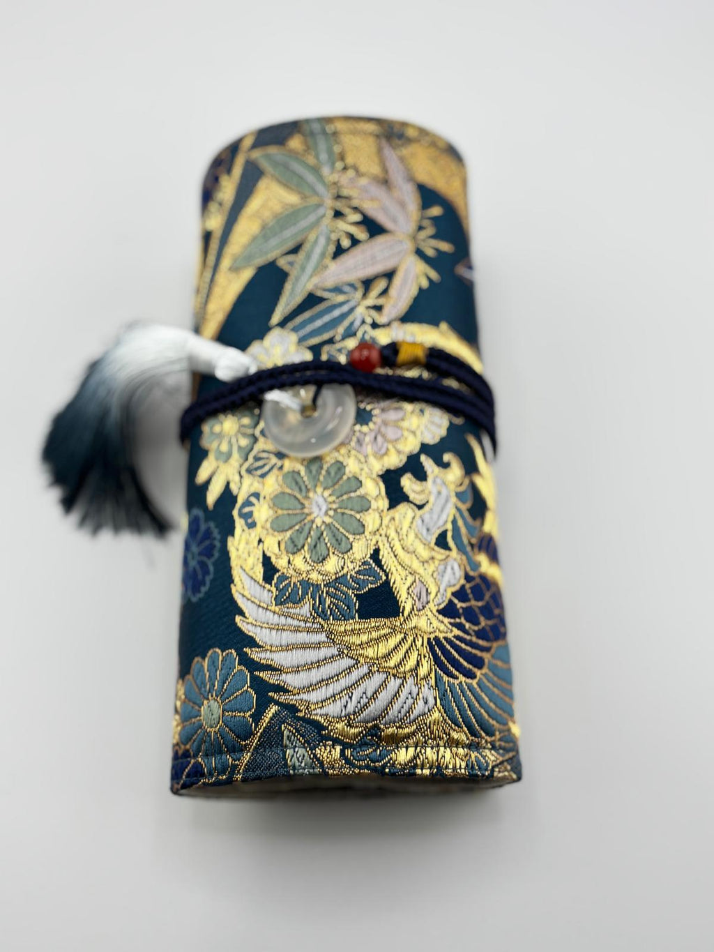 Hand-made Silk Pen Pouch - in Sunborn Phoenix 丹鳳朝陽